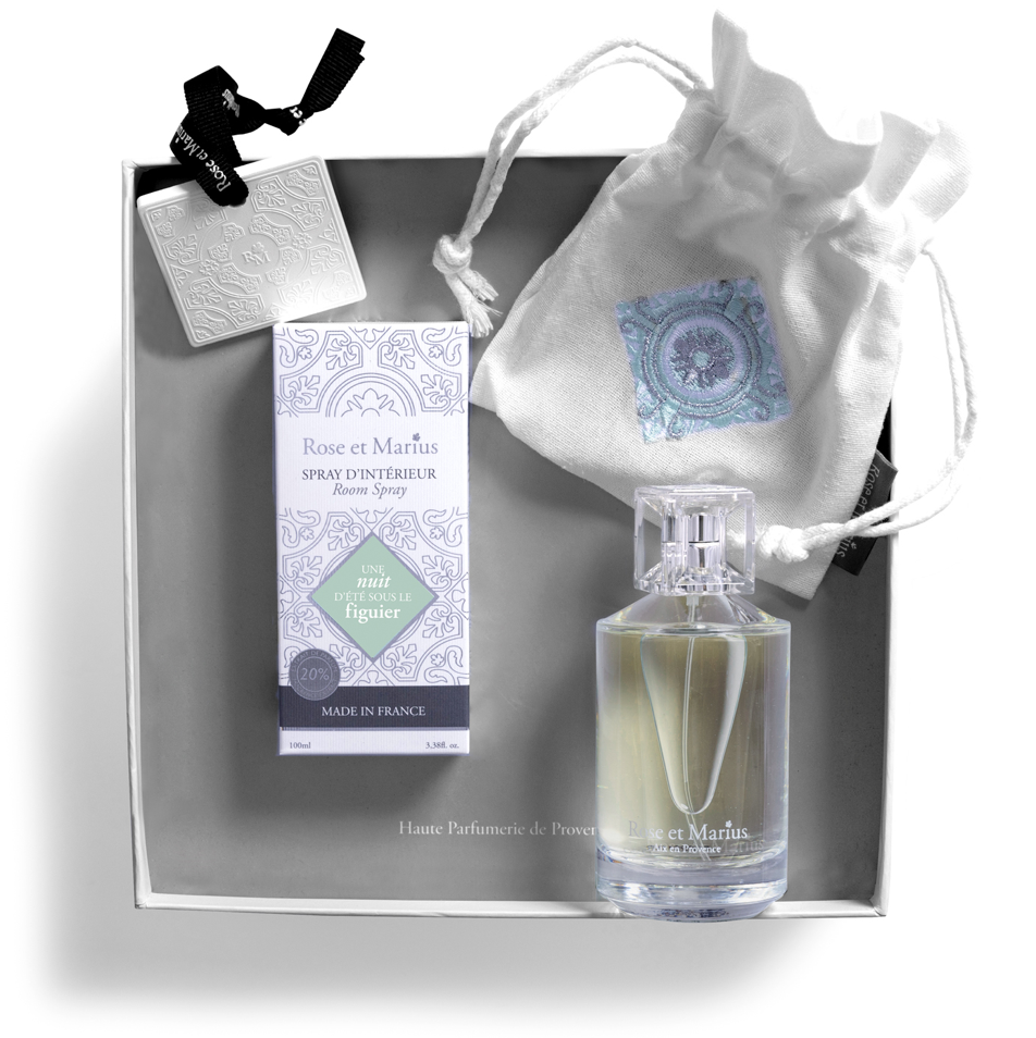 Rose et Marius HOME SPRAY & PERFUME TILE SET A SUMMER NIGHT UNDER THE FIG TREE